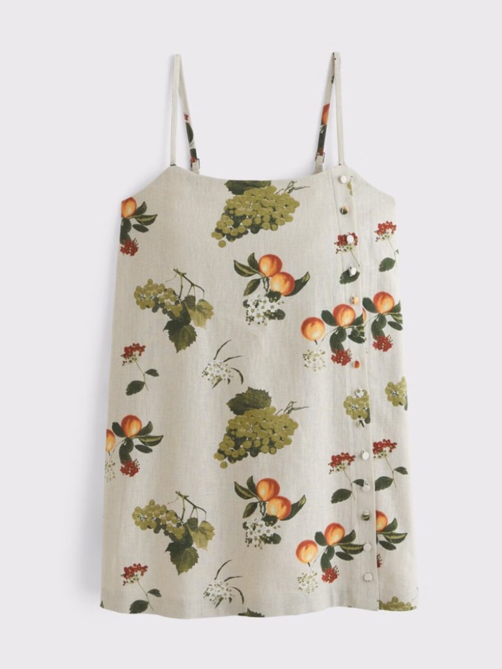 Abercrombie & Fitch Fruit Linen-Blend Button Skort Orange Grapes Fruit Sz Medium - Picture 5 of 10